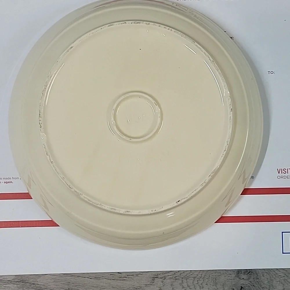 Pasta Bowl OvenProof Made in USA cream brown